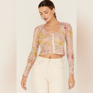 Free People Women’s Angelina Floral Cropped Top
